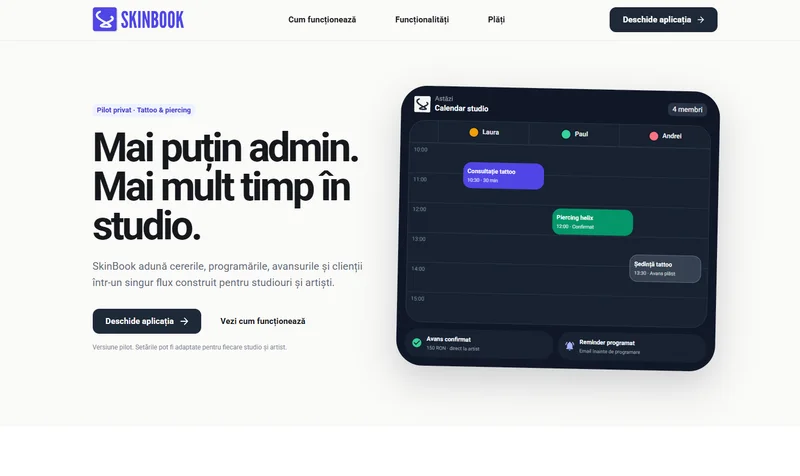 Preview landing page SkinBook